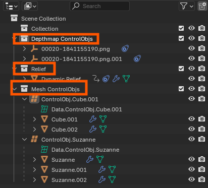 The Outliner panel of the current Scene