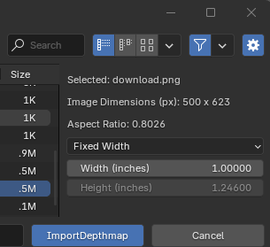 Exact sizing of Depthmaps